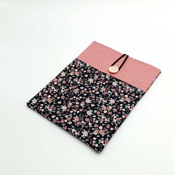 Funda libro flores negro 1