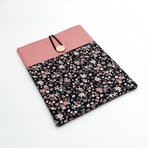 Funda libro flores negro