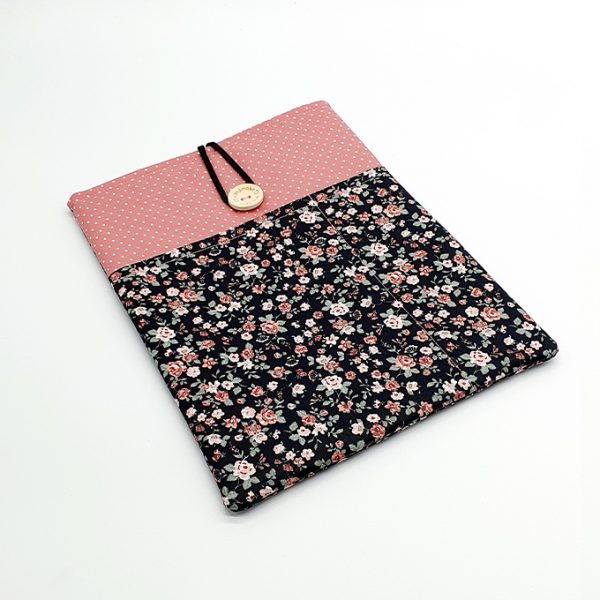 Funda libro flores negro