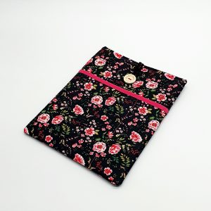 Funda libro negra rosas 1