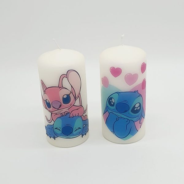 Velas personajes stitch y angel